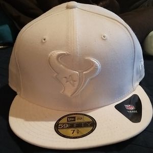 Houston Texans Hat white on white size 7 3/8